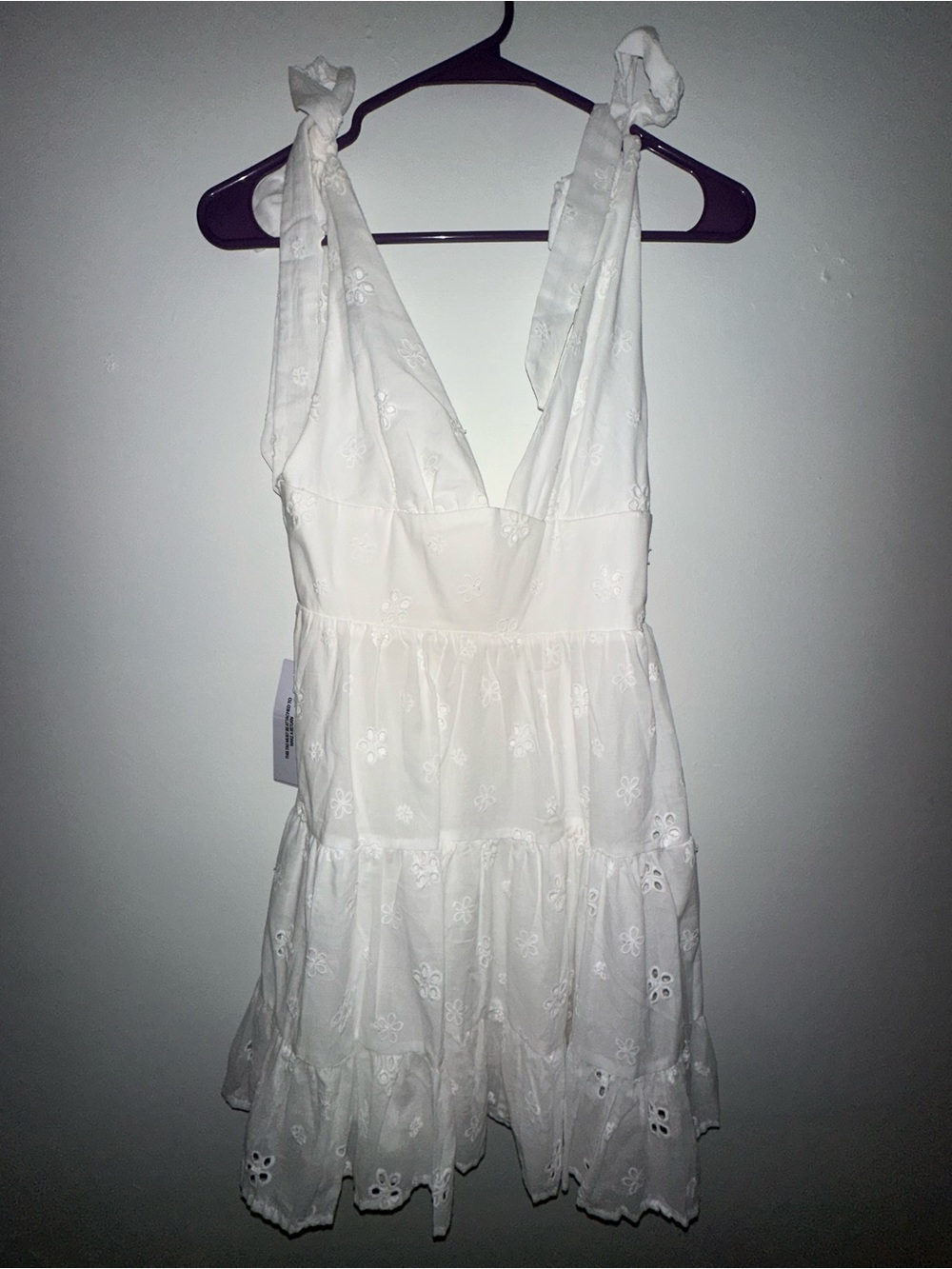 NWT Princess Polly White Eyelet Tie-Shoulder Sundress